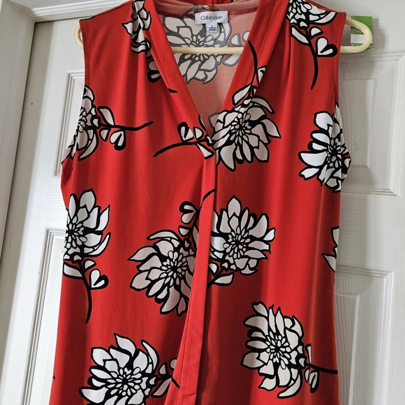 Calvin Klein Tops - Calvin Klein Red and White Floral Blouse